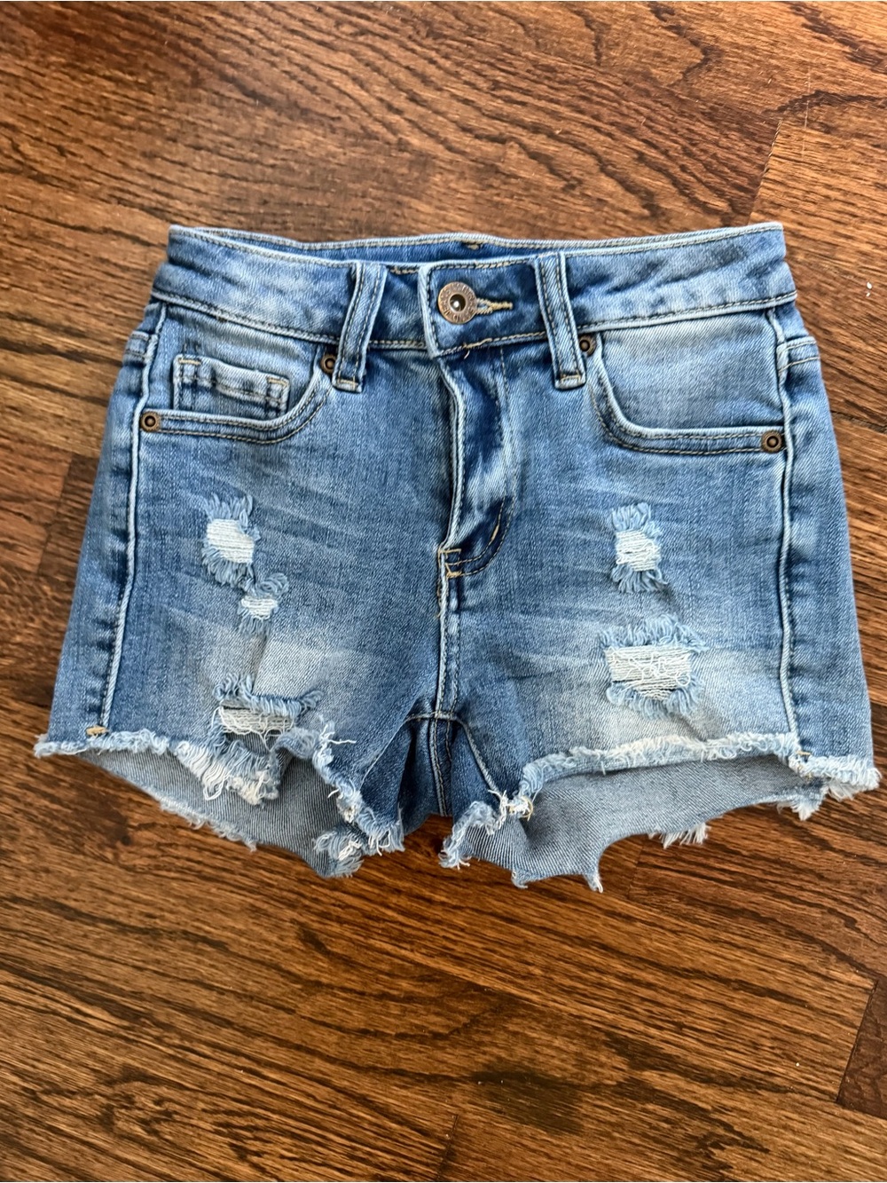 Contraband Distressed Denim Shorts - Light Blue (GIRLS)